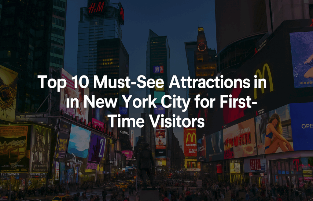 Discover the top 10 must-see attractions in New York City for first-time visitors. Explore key sights and get expert hotel and room booking tips near each NYC hotspot.